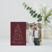 Sparkling Winter Pine Burgund Frohe Weihnachten (Stehend Vorderseite)