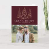 Sparkling Winter Pine Burgund Frohe Weihnachten (Vorderseite)