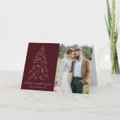 Sparkling Winter Pine Burgund Frohe Weihnachten (Vorderseite)