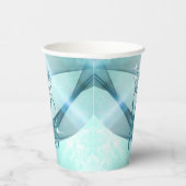 Sparkling-Wirbel 16 . Geburtstag Aquamarin ID652 Pappbecher (Rechts)