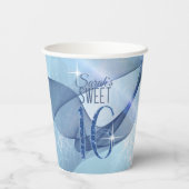 Sparkling-Wirbel 16 . Geburtstag Blue ID652 Pappbecher (Rückseite)