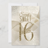 Sparkling-Wirbel 16 . Geburtstag Gold-ID652 Einladung (Vorderseite)