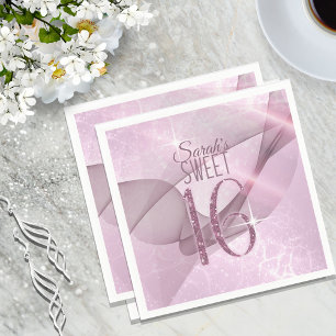 Sparkling-Wirbel 16 . Geburtstag Orchid Pink ID652 Serviette