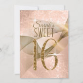 Sparkling-Wirbel 16 . Geburtstag Rose Gold-ID652 Einladung (Vorderseite)