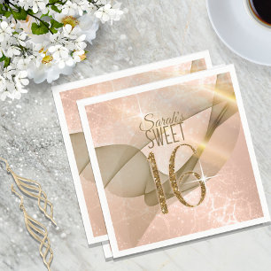Sparkling-Wirbel 16 . Geburtstag Rose Gold-ID652 Serviette