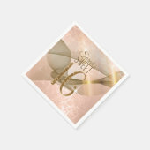Sparkling-Wirbel 16 . Geburtstag Rose Gold-ID652 Serviette (Ecke)