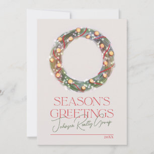Sparkling Wreath Season's Greetings Corporate Feiertagskarte