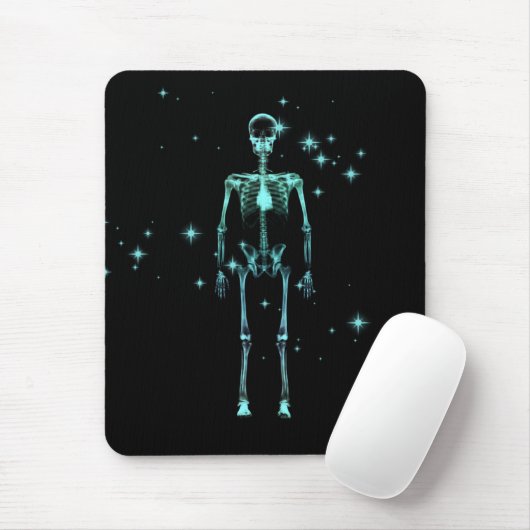 Sparkling X-Ray Skeleton - Aquamarin Mousepad (Mit Mouse)