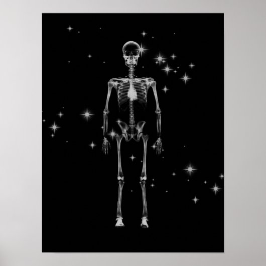 Sparkling X-Ray Skeleton - B&W Poster (Vorne)