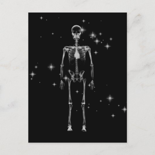 Sparkling X-Ray Skeleton - B&W Postkarte (Vorderseite)