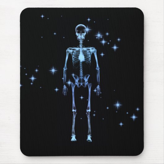Sparkling X-Ray Skeleton - Blau Mousepad (Vorne)