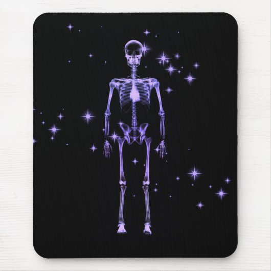 Sparkling X-Ray Skeleton - Lila Mousepad (Vorne)