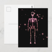 Sparkling X-Ray Skeleton - Rot Postkarte (Vorne/Hinten)