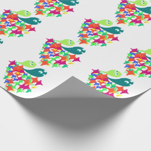 Sparkling Yeti Monster Geschenkpapier (Ecke)