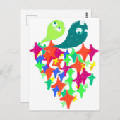 Sparkling Yeti Monster Postkarte (Vorne/Hinten)