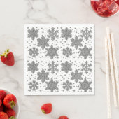 Sparklingelnde Silberflossen-Schneeflocken-Urlaubs Serviette (Beispiel)