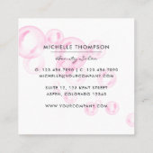 Sparklingelrosa Seifenblase Schönheitsindustrie Quadratische Visitenkarte (Rückseite)