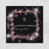 Sparklingelrosa Seifenblase Schönheitsindustrie Quadratische Visitenkarte (Vorderseite)