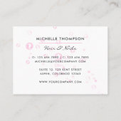 Sparklingelrosa Seifenblase Schönheitsindustrie Visitenkarte (Rückseite)