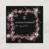 Sparklingelrosa und Goldseife Blase Schönheitssalo Quadratische Visitenkarte (Vorderseite)