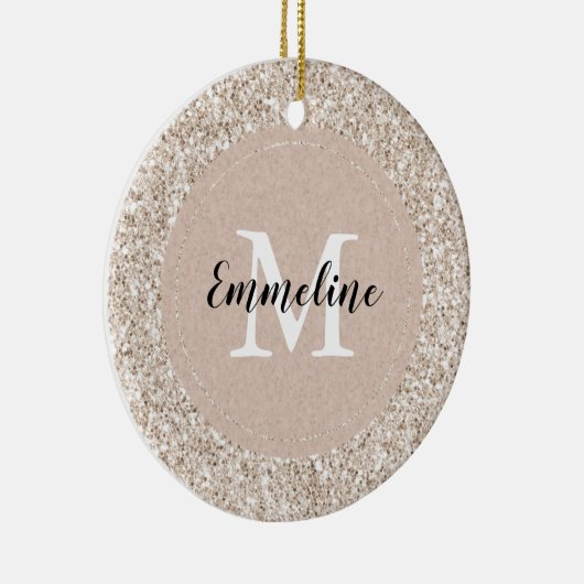 Sparklopfcreme Glitz Glitzer Monogram Keramik Ornament (Rechts)