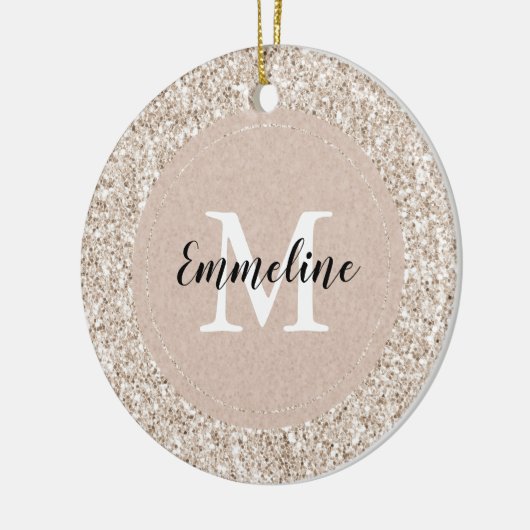 Sparklopfcreme Glitz Glitzer Monogram Keramik Ornament (Links)