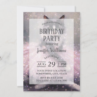 Sparkly Ballerina Cat in Pink Tutu                 Einladung