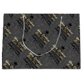 Sparkly Black Gift Bag Große Geschenktüte (Vorderseite)