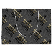 Sparkly Black Gift Bag Große Geschenktüte (Rückseite)