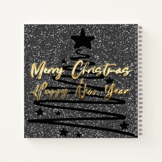 Sparkly Black Spiral Notebook Notizblock (Rückseite)