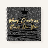 Sparkly Black Spiral Notebook Notizblock (Vorderseite)