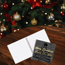 Sparkly Black Spiral Notebook Notizblock