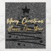 Sparkly Black Wine Label Set Weinetikett (Einzelnes Label)