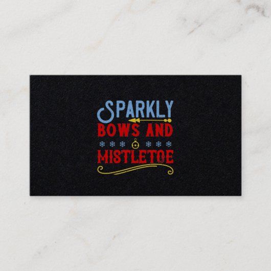 Sparkly Bows And Mistletoe Visitenkarte (Vorderseite)