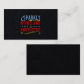 Sparkly Bows And Mistletoe Visitenkarte (Vorne/Hinten)