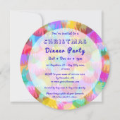 Sparkly Colorful Simple Christmas Dinner Party Einladung (Vorderseite)