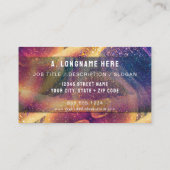 Sparkly Cosmic Galaxy Artisan Company Logo  Visitenkarte (Rückseite)
