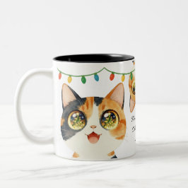 Sparkly-Eyed Cats Holy Calico Lights Zweifarbige Tasse
