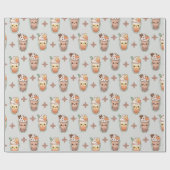 Sparkly Fall Drinks Kawaii Pastel Pattern Geschenkpapier (Flach)