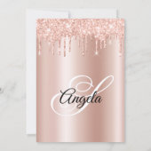Sparkly Glittery Drips Rose Gold Ombre Einladung (Rückseite)