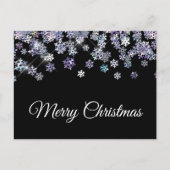 Sparkly Holographic Snowflakes Merry Christmas Postkarte (Vorderseite)