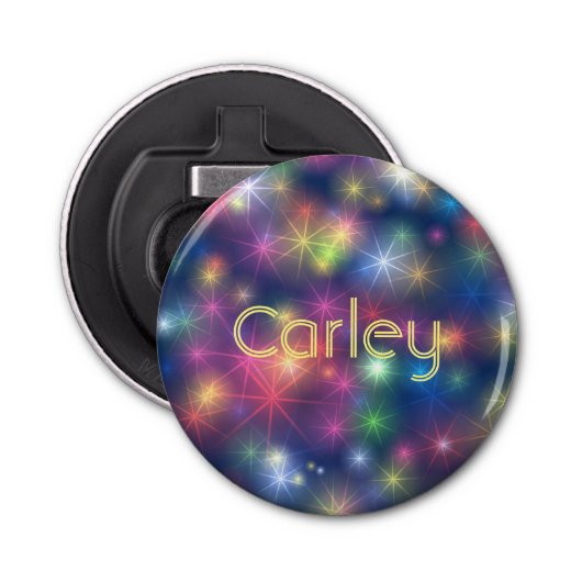 Sparkly Lights Colorful Cosmic Personalised Flaschenöffner (Vorderseite)