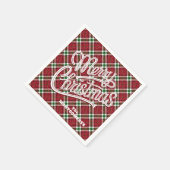 Sparkly Merry Christmas Plaid Serviette (Ecke)
