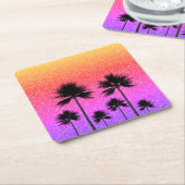 Sparkly Palm Trees Gradient Sunset  Rechteckiger Pappuntersetzer (angewinkelt)
