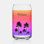 Sparkly Palm Trees Personalised Dosenglas (Vorderseite)