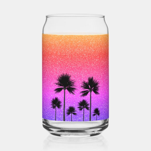 Sparkly Palm Trees Personalised Dosenglas (Rückseite)