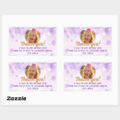 Sparkly Purple Photo Girls Birthday Party Rechteckiger Aufkleber (Blatt)