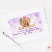 Sparkly Purple Photo Girls Birthday Party Rechteckiger Aufkleber (Umschlag)