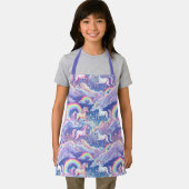 Sparkly rainbow and unicorns on clouds schürze (Insitu)