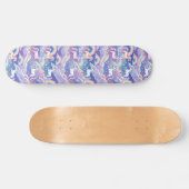 Sparkly rainbow and unicorns on clouds skateboard (Horizontal)